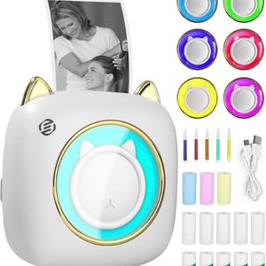 Equivera Mini-Printer - Pocket Printer - Mobiele Fotoprinter - Draagbaar & Draadloos - Leerhulp & Notites