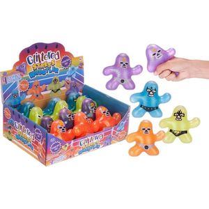 Ninja fidget toys stressbal met glitters - 1 exemplaar - Fidget Toys - Stressbal volwassenen - Kinderen - Voor de Hand - 8 cm - schoenkado sinterklaas