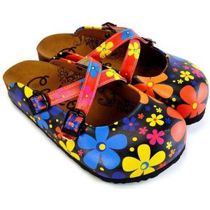 Goby Colored Daisy's Clogs – Handgemaakt – Premium Kwaliteit – Maat 35
