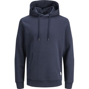 JACK & JONES Basic sweat hood regular fit - heren hoodie katoenmengsel met capuchon - blauw - Maat: XS