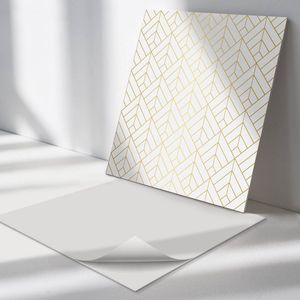 Wallfluent Vinyl Wandpaneel - 3D-bladpatroon Zelfklevend Wandpaneel - 50 cm x 50 cm - Wit PVC wandpaneel - Set van 4 - Vierkant Wandbekleding Vinyl - Texturen Wandpaneel - PVC Muurpaneel - Wandpaneel Keuken en Badkamer