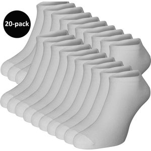 WeirdoSox enkelsokken Heren - 20-pack - Sneakersokken - Wit - Maat 39-42