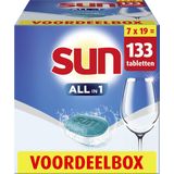 Sun - Vaatwascapsules - All-in 1 - Normaal - reinigt en beschermt pannen in je machine - 7 x 19 Vaatwastabletten - Voordeelverpakking