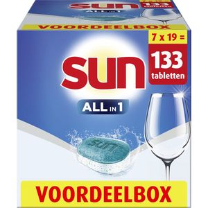 Sun - Vaatwascapsules - All-in 1 - Normaal - reinigt en beschermt pannen in je machine - 7 x 19 Vaatwastabletten - Voordeelverpakking
