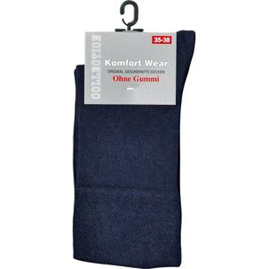 Katoenen sokken – 3 paar – navy blauw – zonder elastiek – zonder teennaad – maat 47/50