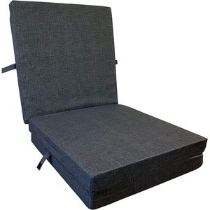 3-delige vouwmatras, 15 cm dik, matras voor reisbed, gastenmatras, opvouwbaar, ook ideaal voor kamperen, kruk/zitblok, overtrek is machinewasbaar (grijs, 190 x 60 x 7 cm)