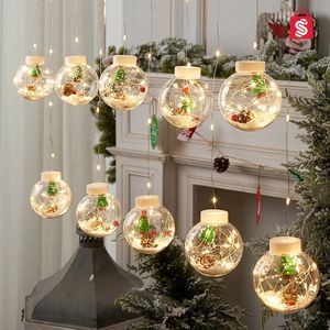 Kerstballengordijn | Warm wit | Kerstverlichting | Kerstversiering | Kerstverlichting binnen | Kerstlampjes | Lichtgordijn | lampjesgordijn | Lichtslinger
