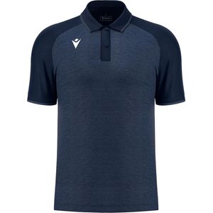 Macron Glory Aulos Polo Heren - Marine / Marine Gemeleerd | Maat: XXL