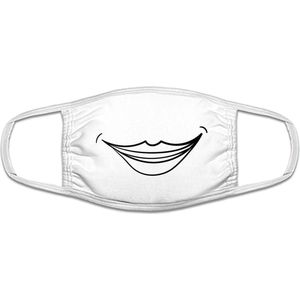 Grappig mondkapje met Smile | gezichtsmasker | bescherming | bedrukt | logo | Wit mondmasker van katoen, uitwasbaar & herbruikbaar. Geschikt voor OV
