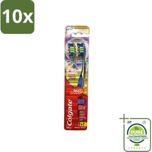 10 x Colgate - 360° Geavanceerd - Tandenborstel - Medium - 2 Tandenborstels - Grootverpakking - Tandenborstel - Elektrische Tandenborstel - Mondhygiëne - Tanden Poetsen - Tandvlees