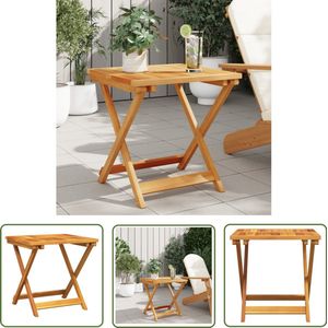 vidaXL Klaptafel - Tuin Tafel - Tuintafel inklapbaar 50x50x50 cm massief acaciahout - Acacia Hout - Buitentafel - Buitenkamerset