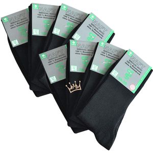 Medische sokken zonder elastiek - Zwart - 8 paar - Maat 43/46