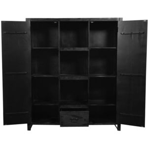 Boekenkast Boaz Black | 2 deuren 1 lade|STF-832
