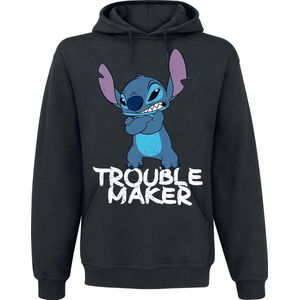 Lilo & Stitch Stitch - Trouble Maker Heren Trui met capuchon - zwart - S