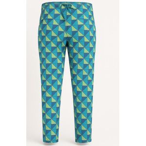 Angelle Milan Printbroek – Geometrisch Blauw/Groen | Fris, Fun & Flatterend