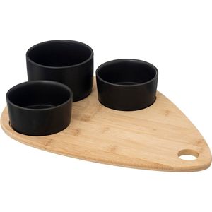 Secret de Gourmet Aperitief set black bamboe - 4-delig - Zwart