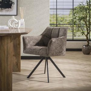 Hoyz Collection - Armstoel Raster Draaibaar - 2 Stuks - Rich Taupe