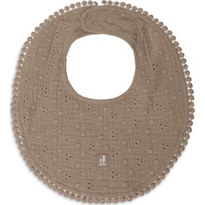 Jollein - Slab Rond (Embroidery - Biscuit) - Katoen - Slabbetjes Baby - 25 cm