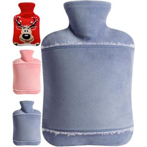 Warmwaterkruik met zachte overtrek - Lekvrij - 2 L - Grijs