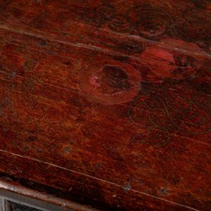 Fine Asianliving Antieke Tibetaanse Plantentafel Draken Handgeschilderd B45xD45xH81cm Chinese Meubels Oosterse Kast
