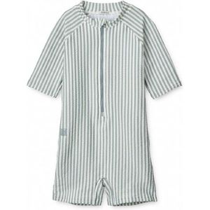 Liewood - Max Seersucker - Zwem Onesie - YD Stripe Sea Blue White - Zwemkleding