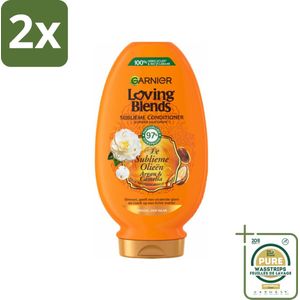 Garnier Loving Blends Argan- en Cameliaolie Conditioner 250 ml - Voordeelverpakking - 2 stuks - Droog haar - Dof haar