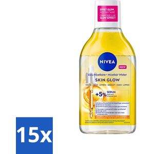 NIVEA - Micellair Water - Serum Verrijkt Stralend - Verwijdert Waterbestendige Make-up - 400 ml - Bulkverpakking - 15 stuks