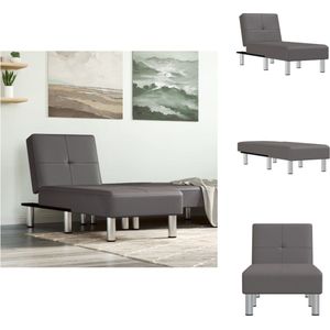 vidaXL Chaise Longue - Chaise Longues - Loungebank - Divan - Chaise longue kunstleer grijs