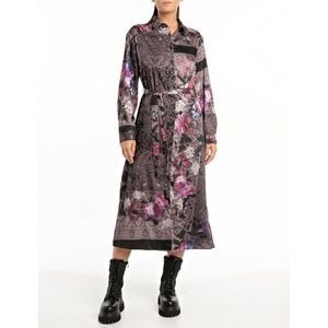 REPLAY - W9086 .000.74954 - Midi Jurk - Stempelprint - Synthetisch