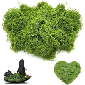 200 g kunstmos voor buiten - nep groene korstmosplanten voor thuis, tuin, ambachten en modelbouw (Emerald Green)