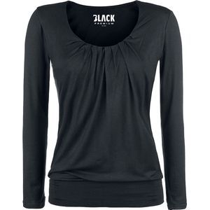 Black Premium by EMP Zwart shirt met lange mouwen en ruches - Dames - S