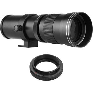 Fubzz Telelens - 420-800mm Super Zoom Lens - Handmatige Focus - Voor Canon EF-Mount DSLR Camera - T-Mount Adapter - 24-35 Cm Metalen Constructie