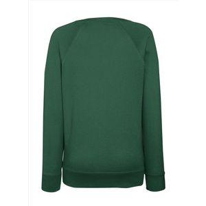 Groene sweater / sweatshirt trui met raglan mouwen en ronde hals voor dames - groen / donkergroen - basic sweaters L (40)