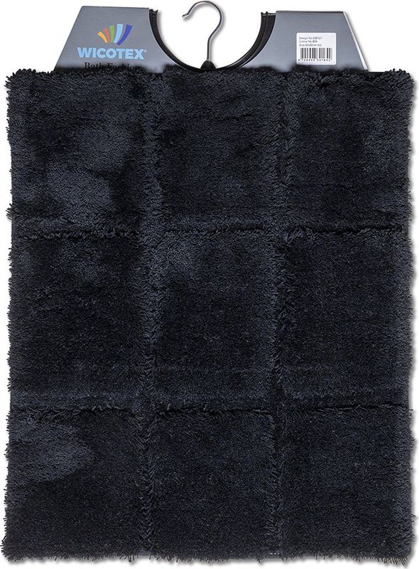 Wicotex - Bidetmat - WC mat - Toiletmat ruit Zwart - Antislip onderkant - Afmeting 50x60cm