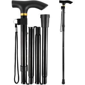 Kruk - Wandelstok voor ouderen - Verstelbaar en opvouwbaar - Wandelstok - Nordic stijl - Verstelbare hoogte 84-93 cm - Sterk en lichtgewicht - Antislipveiligheid