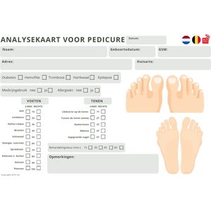 ALTA NAILS ANALYSEKAART VOOR PEDICURE 100 pc