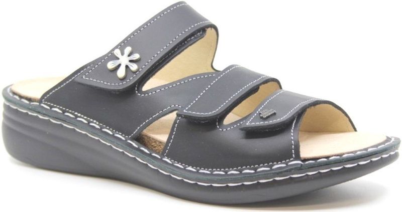 Finn Comfort - Grenada - Gezondheidsslippers - Zwart - Kurken Voetbed