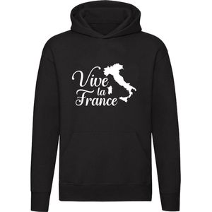 Vive la Fance Italië Hoodie | frankrijk | rome | parijs | Unisex | Trui | Sweater | Hoodie | Capuchon | Zwart