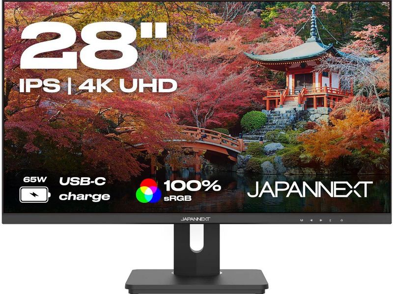JAPANNEXT - JN-IPS282UHDR-C65W - Monitor - 28" - 4K UHD - IPS Paneel - Verstelbare Kanteling