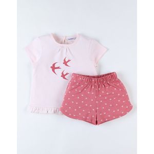 Noukie's - Pyjama - Zomer- Meisje - vogels roze - 4j