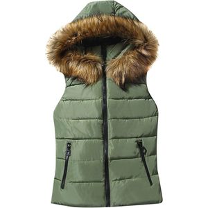 Dames Mouwloos Vest met Capuchon - Lichtgewicht Wintermode in Effen Kleur