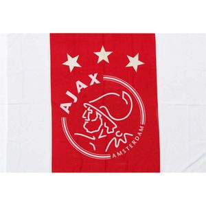 Ajax-vlag wit/rood/wit logo 150x225cm