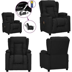 vidaXL Sta-op-massagestoel stof zwart - Sta-opstoel - Sta-opstoelen - Staopstoel - Sta Op Stoel