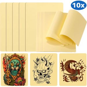 JT Products Tattoo Oefenhuid Set 10 Stuks - Siliconen Nephuid Tatoeage - Tattoo Huid Oefenen - Nep Huid - Practice Skin - Kunsthuid - Machine - Stick and Poke - Inkt - Naalden - Voor Beginners & Professionals