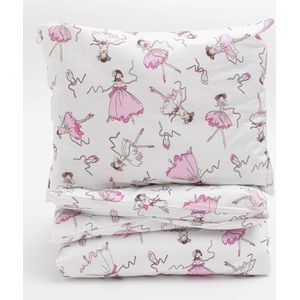 New Baby - Bedtextielset - Ballerina - Kussen en dekbedovertrekken - Schattig ontwerp - Comfortabel katoen - Babybed - Slaapset - Kinderslaapkamer - Ballerina beddengoed