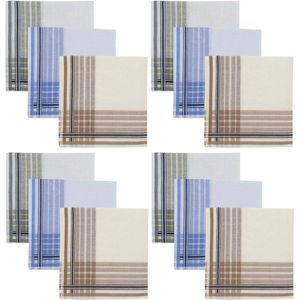 12 Stuks Zakdoeken Voor Mannen en Vrouwen - Katoenen Pochetten Voor Bruiloften, Banketten en Feesten - 40x40cm