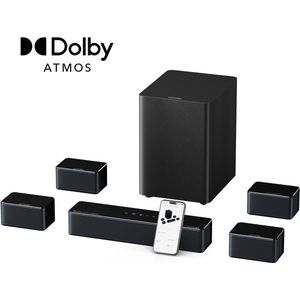 ULTIMEA Poseidon D80 Boom 7.1 Dolby Atmos soundbar met draadloze subwoofer en 4 surround speakers