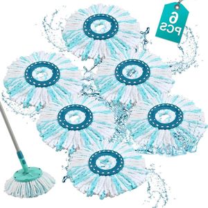 Reservekoppen voor Clean Twist Disc Mop - 6 stuks - extreem absorberend - vervangende overtrek - microvezel - Ergo compatibel
