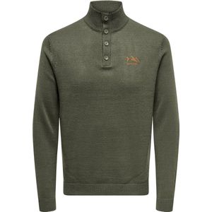 Only & Sons Trui Onsrees Reg 7 Btn High Neck Knit Cs 22032069 Olive Night Mannen Maat - S