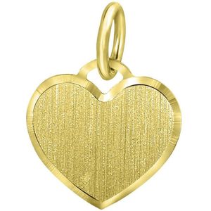 Lucardi Dames Zilveren hanger gravure hart - Hanger - 925 Zilver - Goudkleurig
